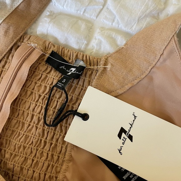 7 for All Mankind linen blend casual crop top - Picture 6 of 7